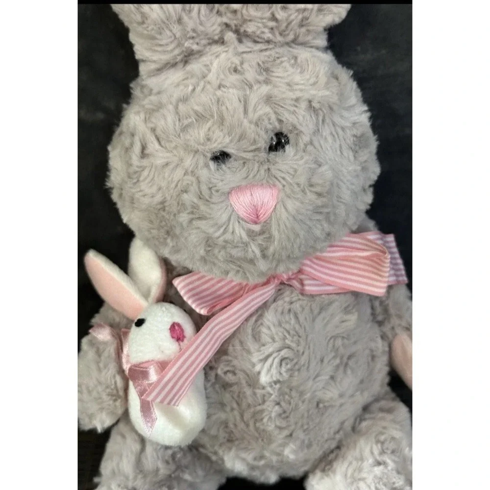 Hobby Lobby Plush Gray Bunny‎ Rabbit & White Baby Easter Grey Stuffed Animal